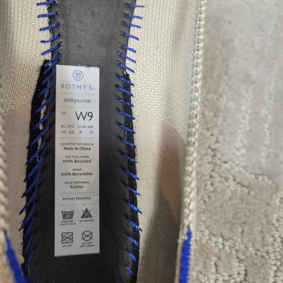 Rothy's The Flat Womens Size US 9 Birdseye Almond Toe Flat Slip On Shoes NEW - Picture 9 of 9